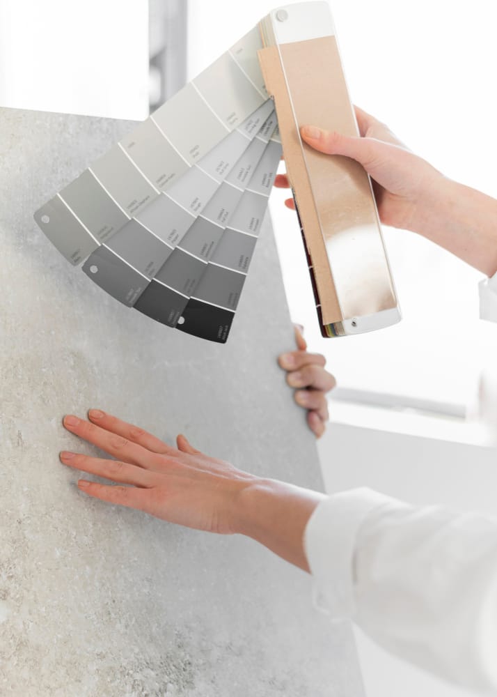 Choosing microcement colour samples